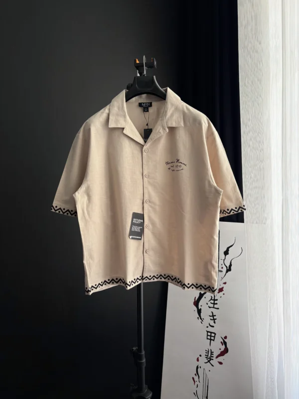 پیراهن لینن اورجینال BoohooMAN مدل Boxy Oversized - تصویر 3