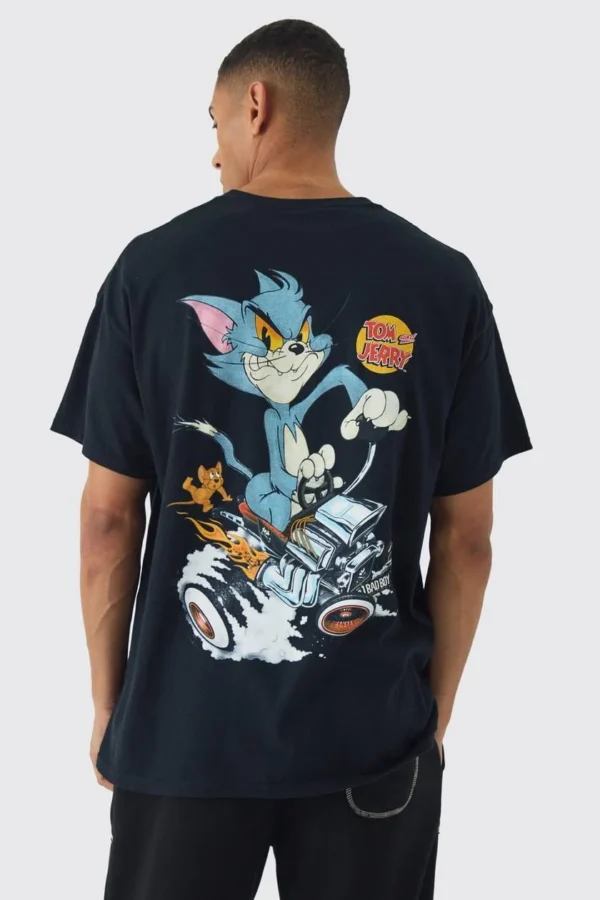 تیشرت اورجینال BoohooMAN مدل Tom & Jerry Oversized 8