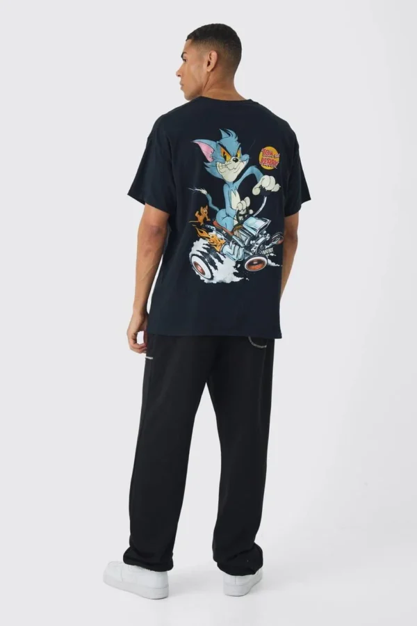 تیشرت اورجینال BoohooMAN مدل Tom & Jerry Oversized 9