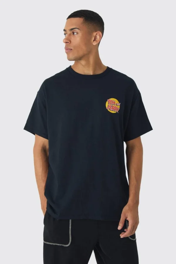تیشرت اورجینال BoohooMAN مدل Tom & Jerry Oversized 10
